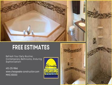 Photos by Chesapeake Construction, Inc #31 Refresh Your Daily Routine: Contemporary Bathrooms, Enduring Sophistication!