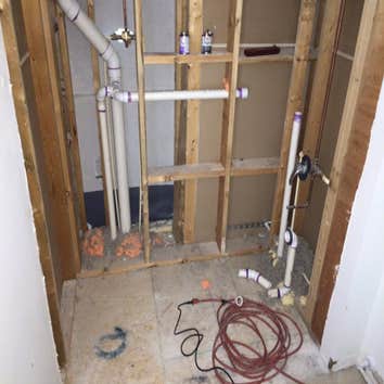 main bathroom during remodel