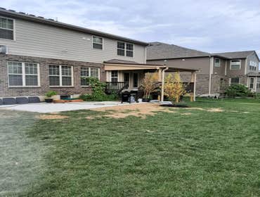 Photos by Parks Brothers Construction LLC #1 New metal patio roof, with ceiling, electrical, trim, structure repair, gutter, and downspouts. Also the 