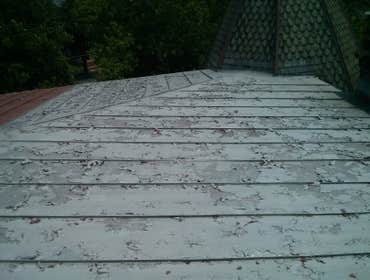 metal seamed roof after hail