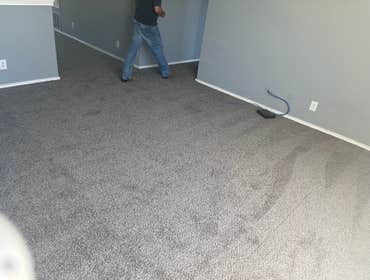 Photos by White Elephant Remodeling LLC #6 Beautiful gray 30oz carpet and matching vinyl flooring for bathrooms. Carpet sale starting @ only 1.89$ a sq