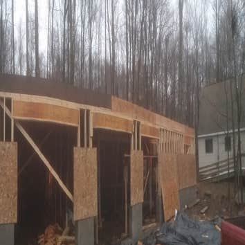 Garage framed