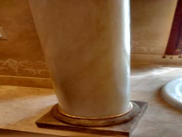 Plaster over concrete column