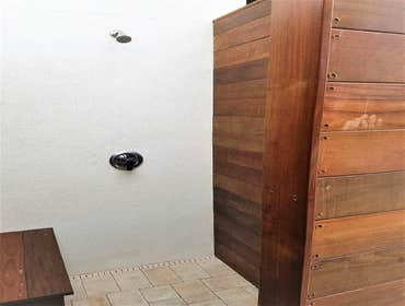 Outdoor Patio Shower Custom designed outdoor shower made with IPE (Brazilian Hardwood)