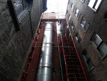 Newly erected stack