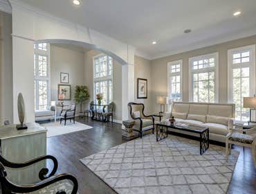 GULICK | CUSTOM Home in McLean The impressive stone and HardiePlank® elevation on our Winthrop really stood out on this corner lot of approximately one