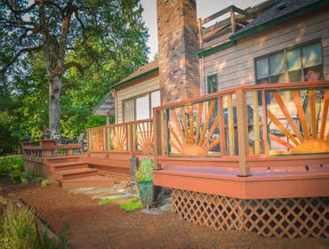 Cedar Deck with Diamond Inlay