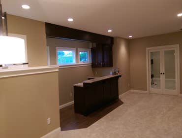 Basement bar.