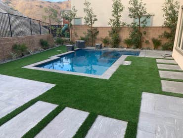 Photos by Building Greatness Inc #1 This project intakes a remodel for the pool including plaster, tiles and the jacuzzi. The front and backyard we add