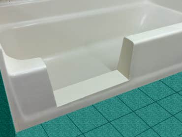Adaptive Access to create barrier-free bathtub Converted these customer's existing bathtub in one day. They now can use their shower with more confide