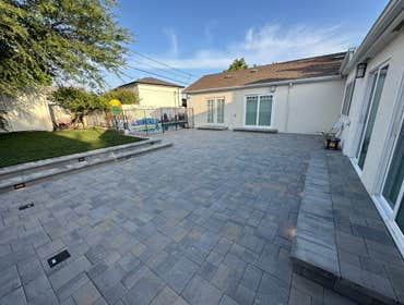 Backyard Pavers and Fence