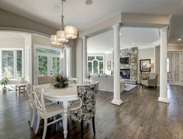 GULICK | CUSTOM Home in McLean The impressive stone and HardiePlank® elevation on our Winthrop really stood out on this corner lot of approximately one