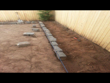 Outside work pavers, addition and siding. Photos of outside work. Back yard pavers