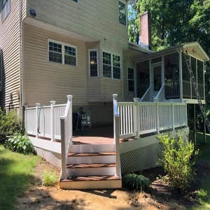 Vinyl deck off sunroom