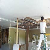 Job completed in New Jersey Install framing , insulation , and install 5/8 Sheetrock , priming the ceiling