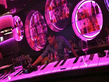 LED lighting in a bar installed by ZettaComm.