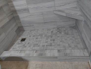 Custom tile shower floor, Blaine, MN