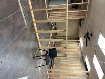 Photos by F Squared LLC #1 Renovated Beauty Salon
Demolition, framing, electrical, plumbing, drywall, paint, trim and flooring, also set up styling st