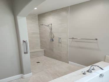 Finished No-Curb Shower Renovation