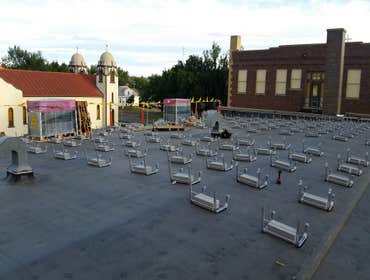 St. Jude Solar project 34 KW grid tied solar project completed on the roof of St Jude Thaddeus School in Havre, Mt. Project was completed with USB gran