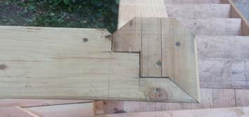 Lynde, C Deck and staircase. Small roof over rear door. Remove existing block stairs.