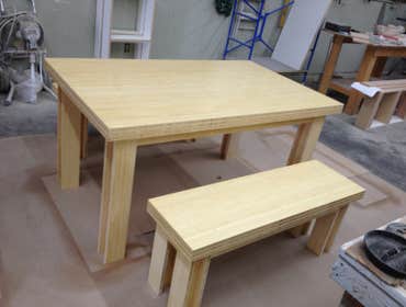 Bamboo Table and Bench