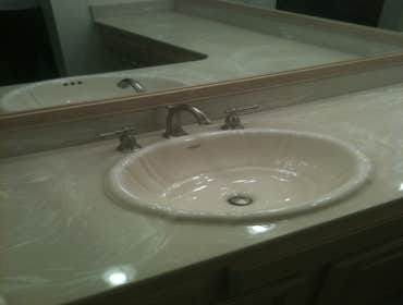 bathroom upgrade We cut out the old stained lavatory and dropped in a new porcelain sink and faucet, built and installed pickeled oak frames for the mi