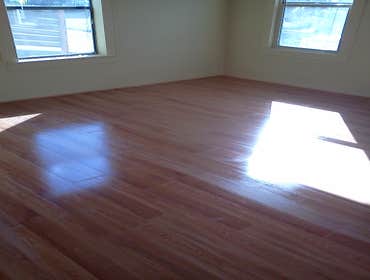 Laminate Floors Client requested old carpet to be removed and laminate floors installed.