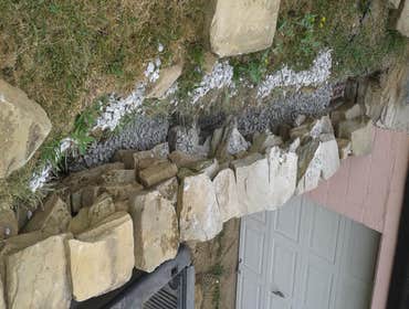 Rebuilt stone wall