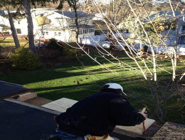 Project photos from DC Construction Services 1-Roofing- repair rubber membrane, plywood and structure from tree damage.
2-New roofing, strip old roof