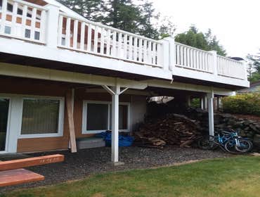 Photos by PS Carpentry LLC #1 The kitchen pictures, I hung and placed cabinetry in a galley kitchen. The deck pictures, we removed a couple beams and 