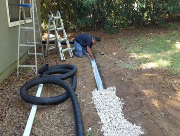 French drain and gutter system