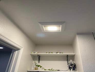 Panasonic bathroom fan with warm light installation