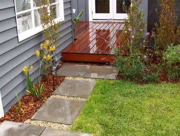 Ipe deck, pavers and landscape