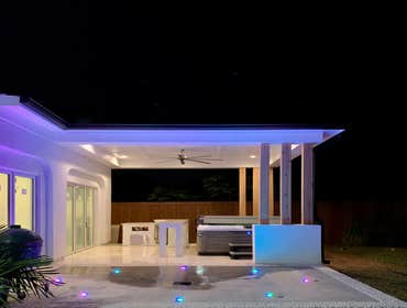 Outdoor Oasis Patio addition with a personal sized splash pad