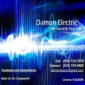 Damon Electric Damon Electric provides the finest electrical contractor services in Los Angeles, CA metro, San Fernando Valley, CA, and its surrounding