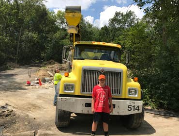 My sons first concrete job
