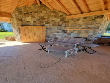 New timberframed pavilion complete with fireplace and kitchen