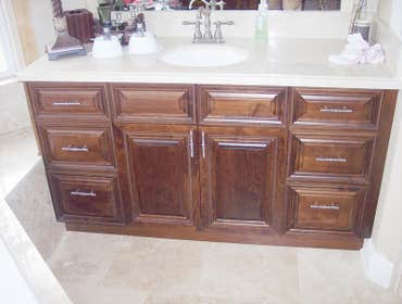 Cherry Wood Door Decorated with Rope in Chocolate color