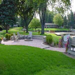 Brick Patio with Fire Pit