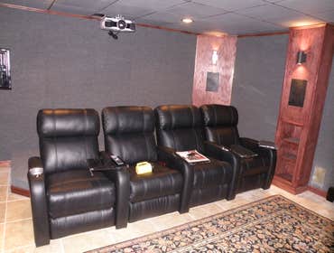 Photos from Vh improvement inc transforms a room in the basement into a media room