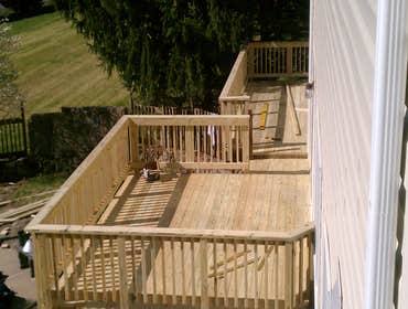 deck replacing decking and railing on old deck