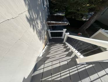 Photos by Double D Pavers Inc #2 Timbertech Deck + Rebuilt Stairs W/ railings