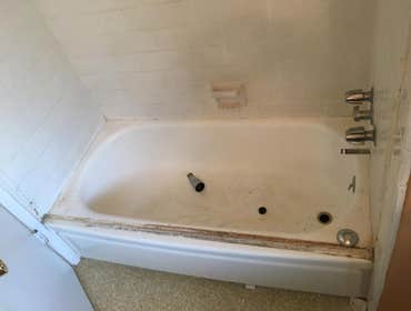 Walk In shower This is a Bathtub bathroom the was transformed into a walk in shower with a bench.