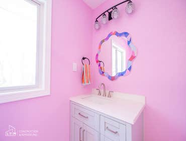 Pink Bathroom Remodel Say hello to our playful pink paradise! ?✨ This fun bathroom remodel is all about vibrant vibes and cheerful charm.