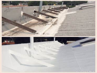 before and after commercial coating job