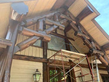 Staining beautiful log home in Franklinville, NJ