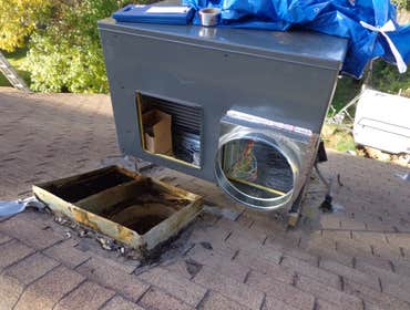 Photos by Universal Air Quality #1 Gas package unit installed as a change out.