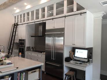 South Pasadena Remodel Designed and installed cabinets for whole house using Decora Cabinets in standard and Sherwin Williams custom colors.