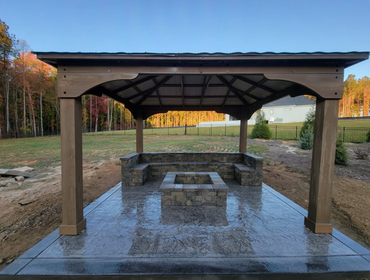 Concrete Patio with Firepit and sitting area